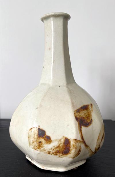 Korean Ceramic Faceted Wine Bottle Joseon Dynasty