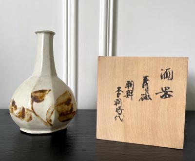 Korean Ceramic Faceted Wine Bottle Joseon Dynasty