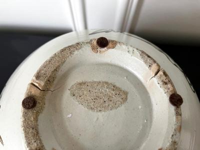Korean Ceramic Moon Jar with Dragon Joseon Dynasty