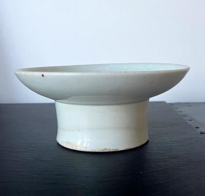 Korean Ceramic Ritual Offering Stemmed Dish with Inscription Joseon Dynasty