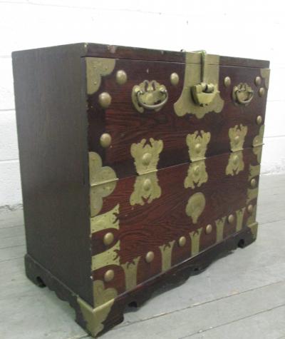 Korean Elm Tansu Chest with Brass Hardware