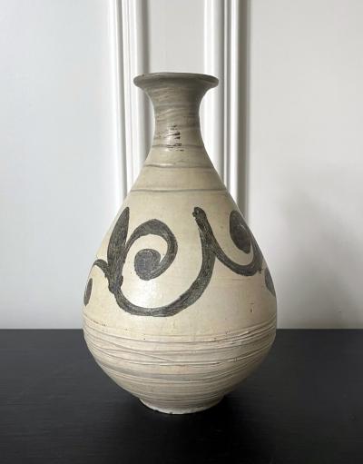Korean Glazed Ceramic Vase Buncheong Ware Early Joseon Dynasty