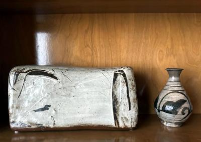 Korean Glazed Ceramic Vase Buncheong Ware Joseon Dynasty