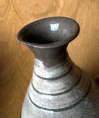 Korean Glazed Ceramic Vase Buncheong Ware Joseon Dynasty