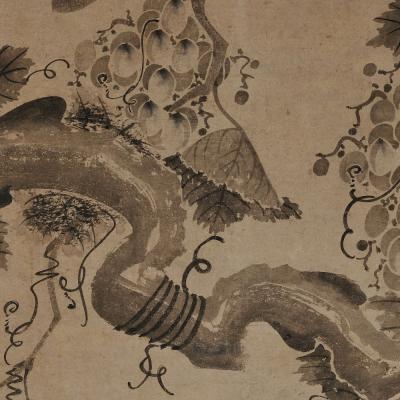 Korean Grapevine Squirrel Scroll Painting 17th Century Joseon period 