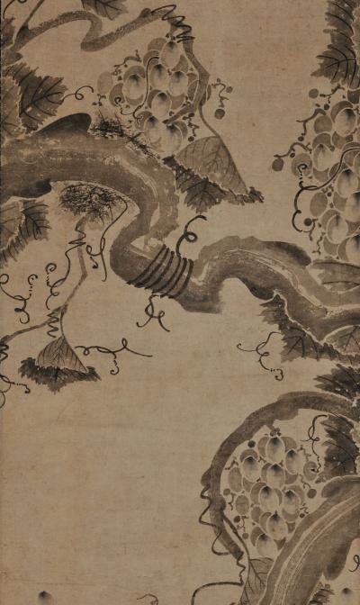 Korean Grapevine Squirrel Scroll Painting 17th Century Joseon period 