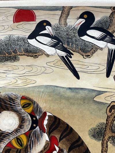 Korean Jakhodo Minhwa Folk Scroll Painting