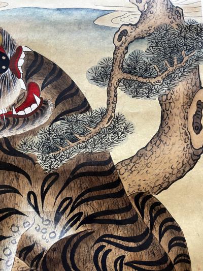 Korean Jakhodo Minhwa Folk Scroll Painting