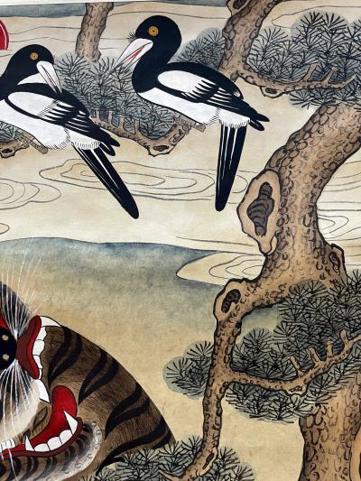 Korean Jakhodo Minhwa Folk Scroll Painting