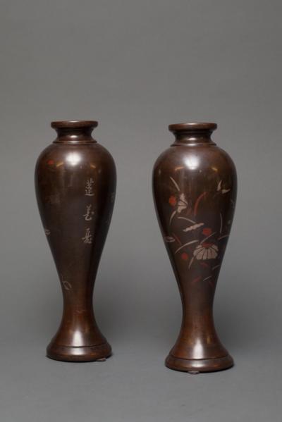 Korean Pair of Bronze Vases