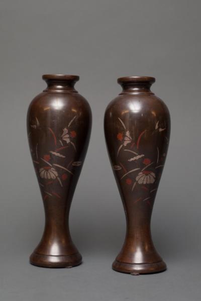 Korean Pair of Bronze Vases