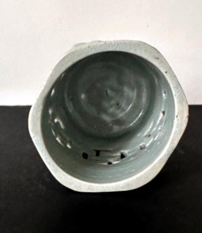 Korean Reticulated Celadon Brush Holder Joseon Dynasty