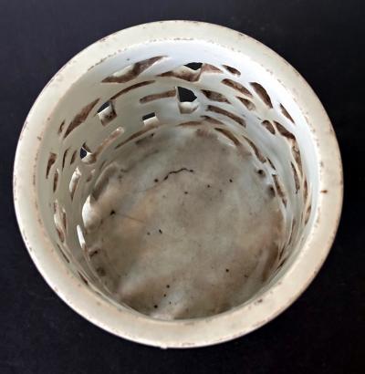 Korean Reticulated Celadon Brush Holder Joseon Dynasty