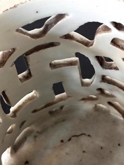 Korean Reticulated Celadon Brush Holder Joseon Dynasty