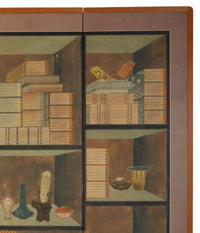 Korean Six Panel Screen Scholar s Library
