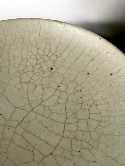 Korean White Ceramic Stem Dish Joseon Dynasty