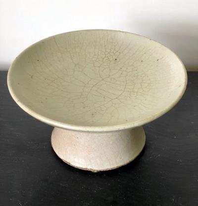 Korean White Ceramic Stem Dish Joseon Dynasty
