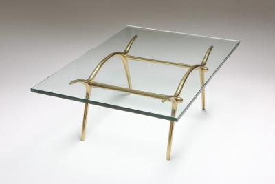 Kouloufi Bronze Hollywood Regency Coffee Table by Kouloufi 1970s