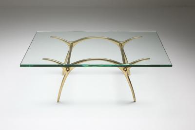 Kouloufi Bronze Hollywood Regency Coffee Table by Kouloufi 1970s