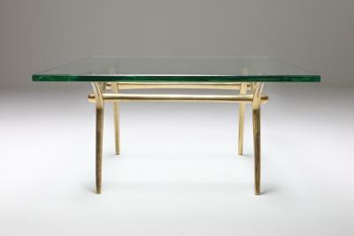 Kouloufi Bronze Hollywood Regency Coffee Table by Kouloufi 1970s
