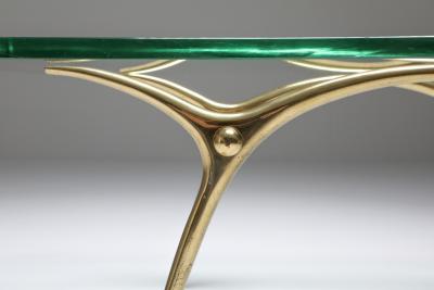 Kouloufi Bronze Hollywood Regency Coffee Table by Kouloufi 1970s