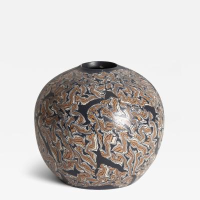 Koyo Matsui Vase with Marbleized Clay T 5157 