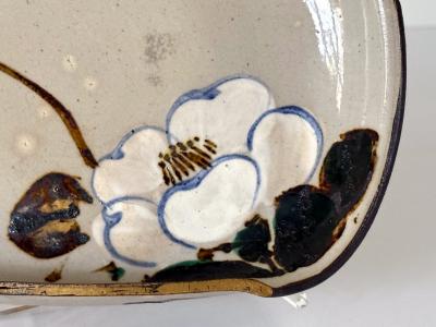 Kozan Makuzu Japanese Ceramic Dish Makuzu Kozan with Original Inscribed Box