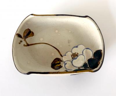 Kozan Makuzu Japanese Ceramic Dish Makuzu Kozan with Original Inscribed Box