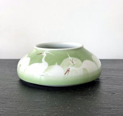 Kozan Makuzu Japanese Porcelain Bowl with Composed Egrets by Makuzu Kozan Meiji Period