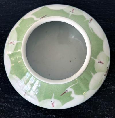 Kozan Makuzu Japanese Porcelain Bowl with Composed Egrets by Makuzu Kozan Meiji Period