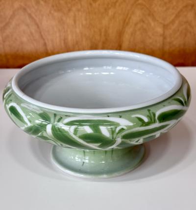 Kozan Makuzu Japanese Porcelain Stem Bowl by Makuzu Kozan Meiji Period