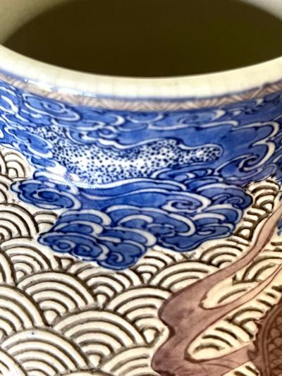 Kozan Makuzu Large Japanese Ceramic Vase by Makuzu Kozan Meiji Period