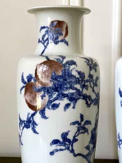 Kozan Makuzu Pair of Rare Porcelain Commemorative Vases by Makuzu Kozan Meiji Period