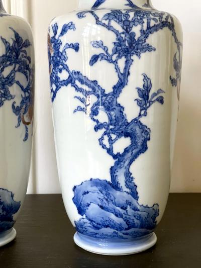 Kozan Makuzu Pair of Rare Porcelain Commemorative Vases by Makuzu Kozan Meiji Period