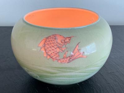 Kozan Makuzu Rare Porcelain Bowl with Plique a Jour Design by Makuzu Kozan