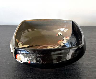 Kozan Makuzu Rare Published Japanese Ceramic Bowl Makuzu Kozan with Original Inscribed Box