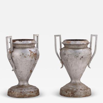 Kramer Brothers Rare 36 pair of Art Deco cast iron garden urns by Kramer Brothers C 1920 
