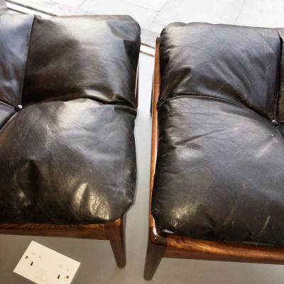 Kristian Solmer Vedel 1960s Modus Chair Ottoman and side table