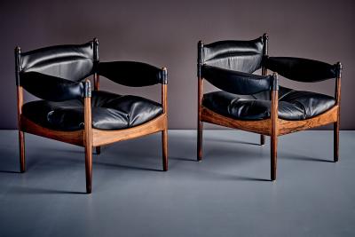Kristian Solmer Vedel Pair of Modus Lounge Chairs in Rosewood by Kristian Solmer Vedel 