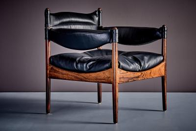 Kristian Solmer Vedel Pair of Modus Lounge Chairs in Rosewood by Kristian Solmer Vedel 