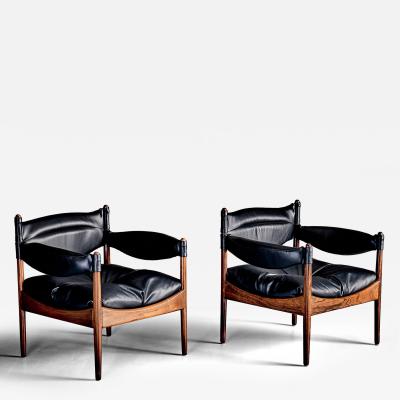 Kristian Solmer Vedel Pair of Modus Lounge Chairs in Rosewood by Kristian Solmer Vedel 