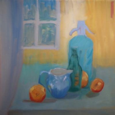 Kristina Lamb Still Life in Blue Orange and Yellow
