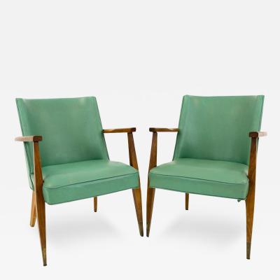 Kroehler Mid Century Modern Occasional Lounge Chairs Pair