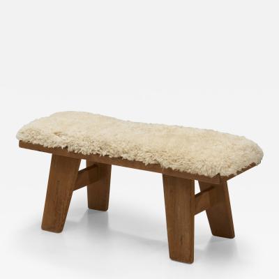 Krogen s M bler Pinewood Bench with Upholstered Seat by Krogen s Norway 1960s