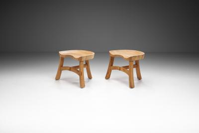 Krogen s M bler Scandinavian Pine Stools in the manner of Krogen s M bler Scandinavia ca 1960s
