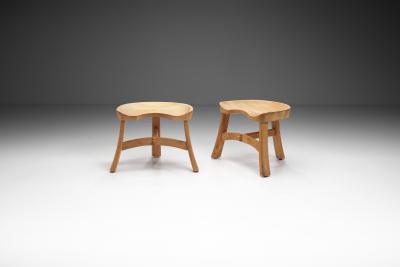Krogen s M bler Scandinavian Pine Stools in the manner of Krogen s M bler Scandinavia ca 1960s