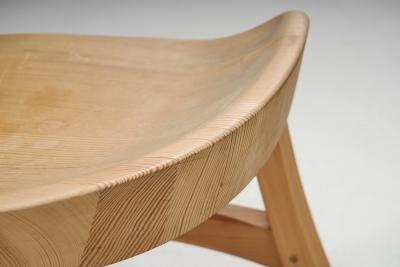 Krogen s M bler Scandinavian Pine Stools in the manner of Krogen s M bler Scandinavia ca 1960s