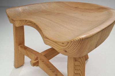 Krogen s M bler Scandinavian Pine Stools in the manner of Krogen s M bler Scandinavia ca 1960s