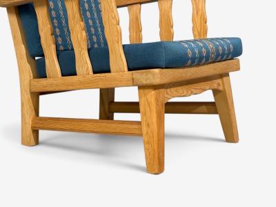 Krogenes M bler Lounge Chairs Pine Blue Fabric Norway 1970s