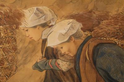 Kurata Shoto Women Working in the Forest ca 1910